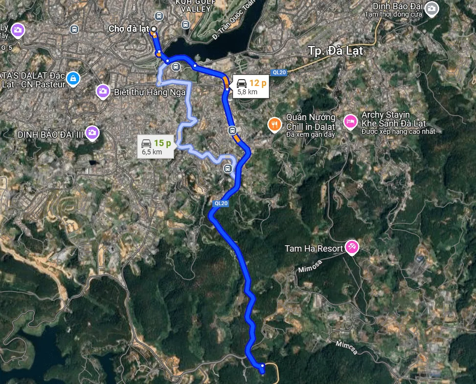 Di chuyển đến thác Datanla