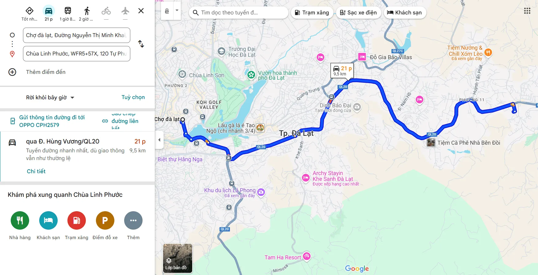 Đường đến chùa Linh Phước