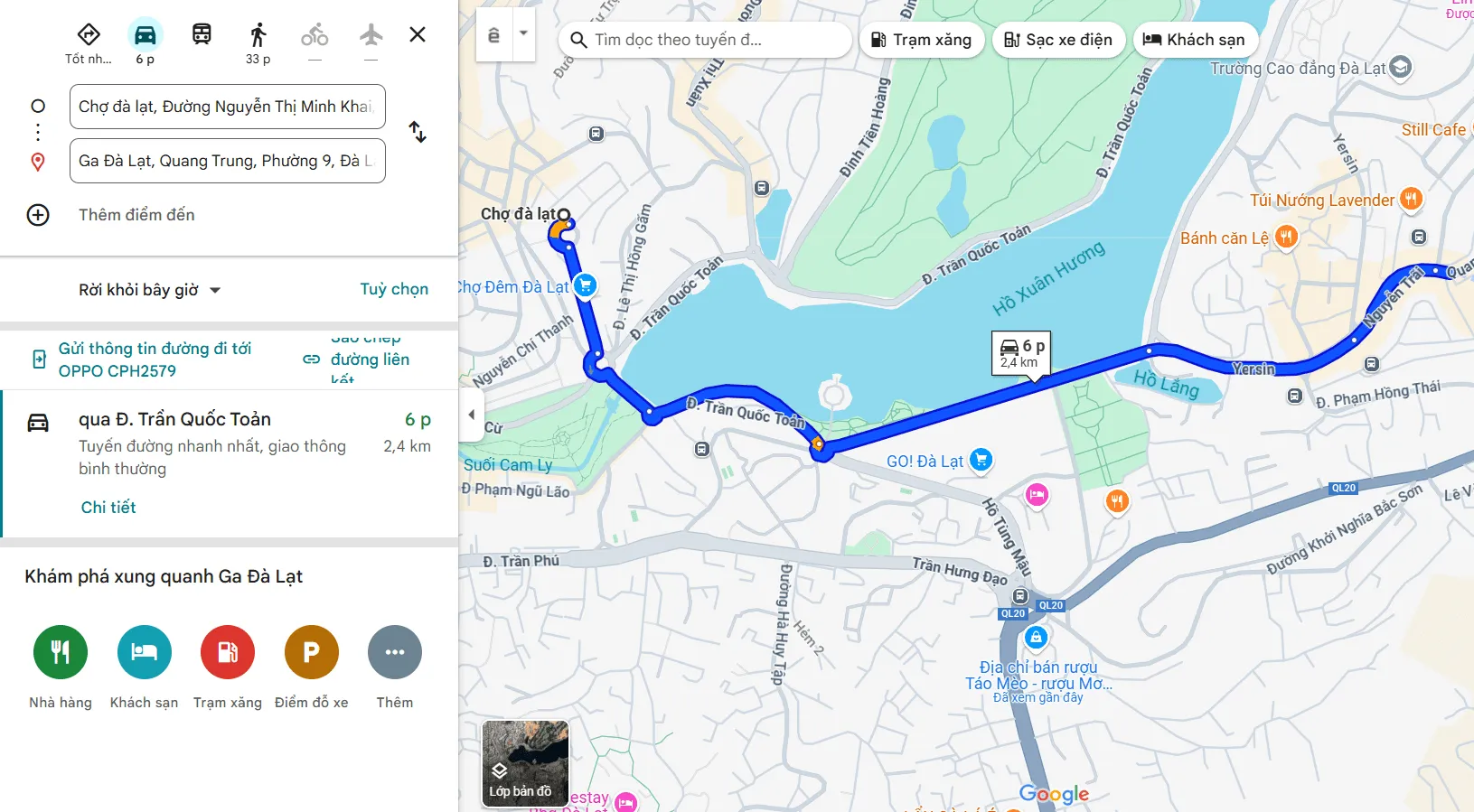 Đường đến ga xe lửa Đà Lạt